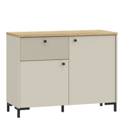 Bixbite Sideboard with Fluted Detail, Drawer & Cupboard in Mauvella Oak and Sand – image 1