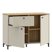 Bixbite Sideboard with Fluted Detail, Drawer & Cupboard in Mauvella Oak and Sand – image 4