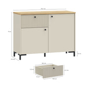 Bixbite Sideboard with Fluted Detail, Drawer & Cupboard in Mauvella Oak and Sand – image 7