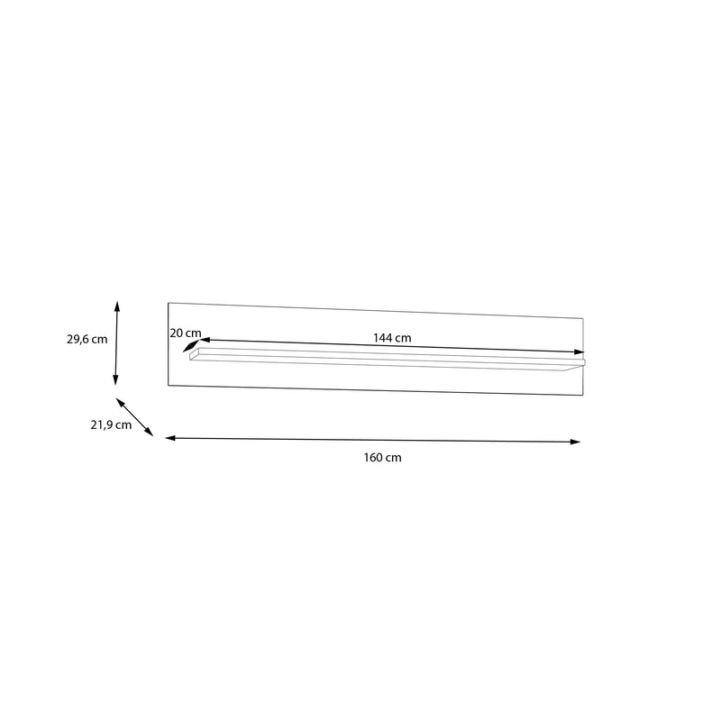 Wensley Wall Shelf in Light Grey and Oak – image 7