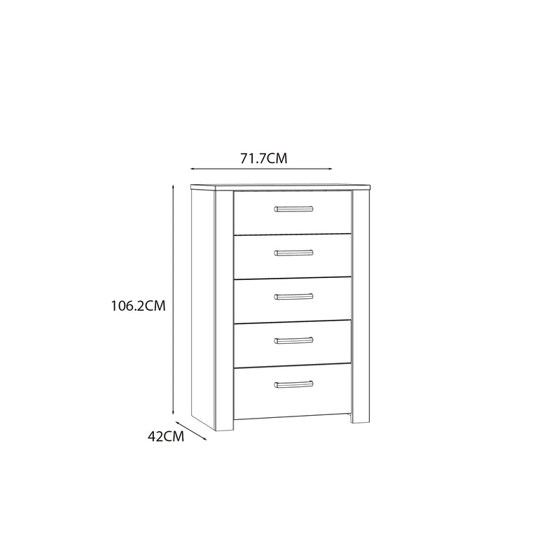 Bohol 5 Drawer Narrow Chest – image 8
