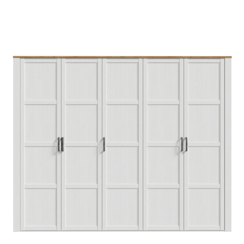 Bohol 5 Door Wardrobe in Riviera Oak/White – image 2