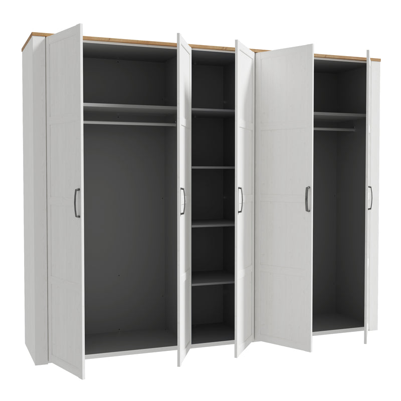 Bohol 5 Door Wardrobe in Riviera Oak/White – image 3