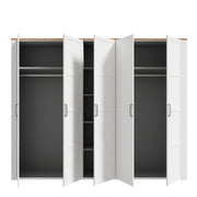 Bohol 5 Door Wardrobe in Riviera Oak/White – image 4