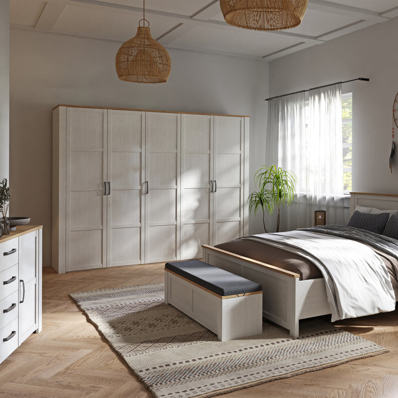 Bohol 5 Door Wardrobe in Riviera Oak/White – image 5