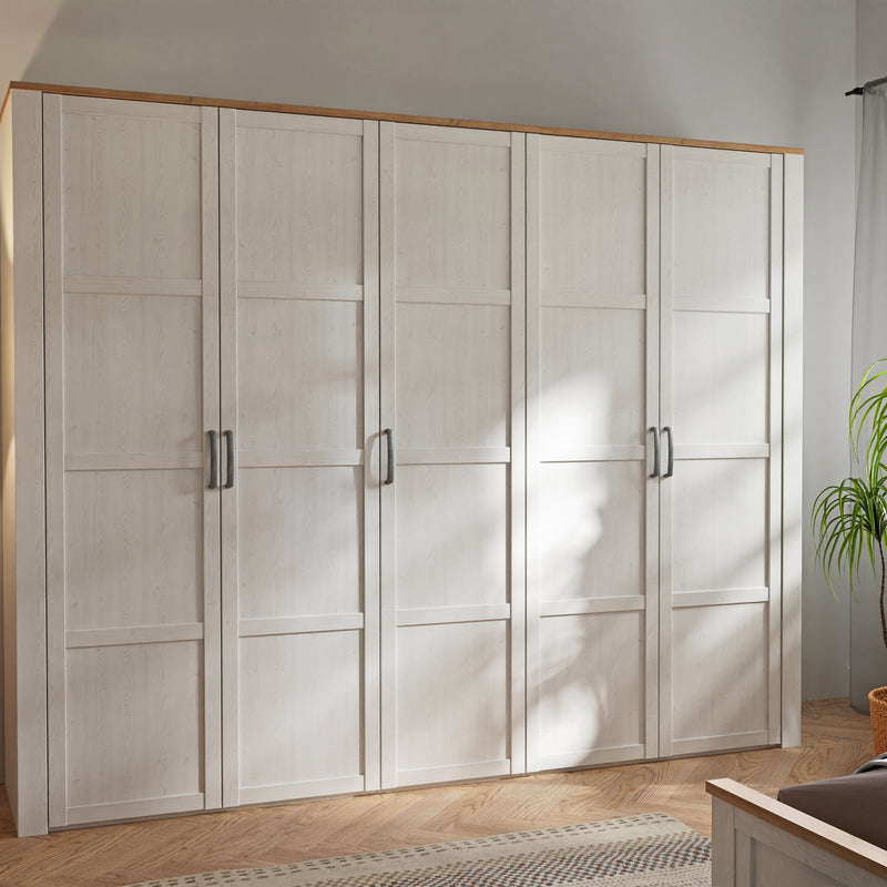 Bohol 5 Door Wardrobe in Riviera Oak/White – image 6
