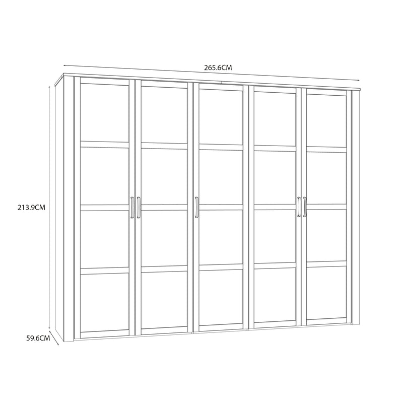 Bohol 5 Door Wardrobe in Riviera Oak/White – image 7