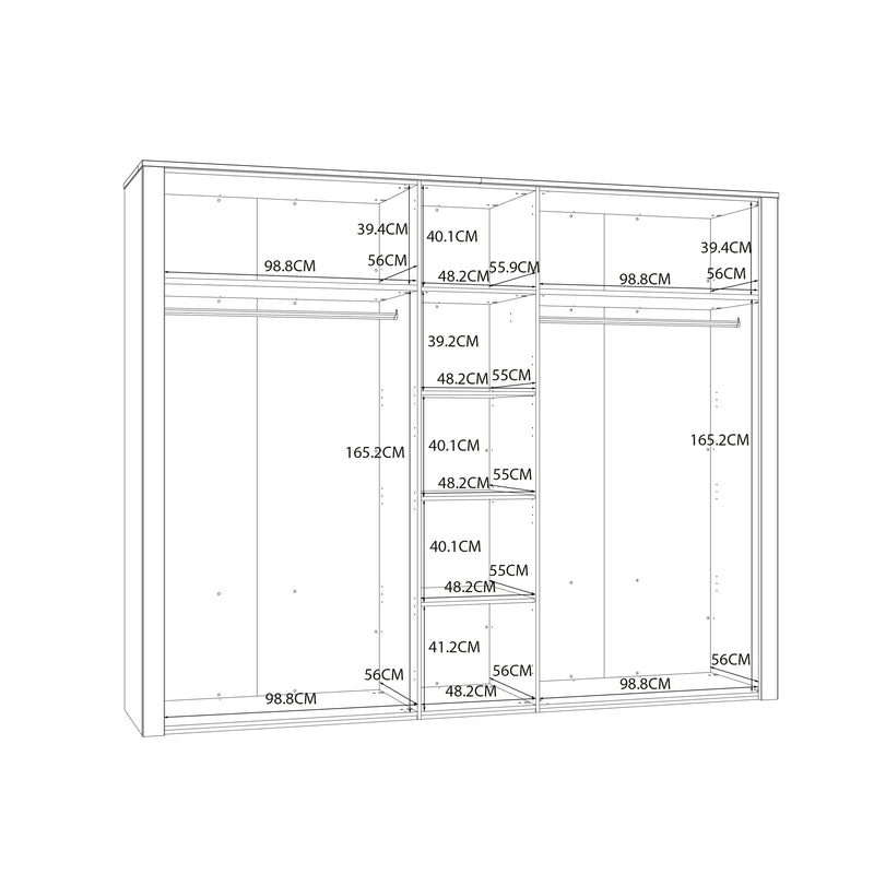 Bohol 5 Door Wardrobe in Riviera Oak/White – image 8