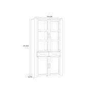 Bohol Display Cabinet 4 Door 2 Drawer in Oak/White – image 6