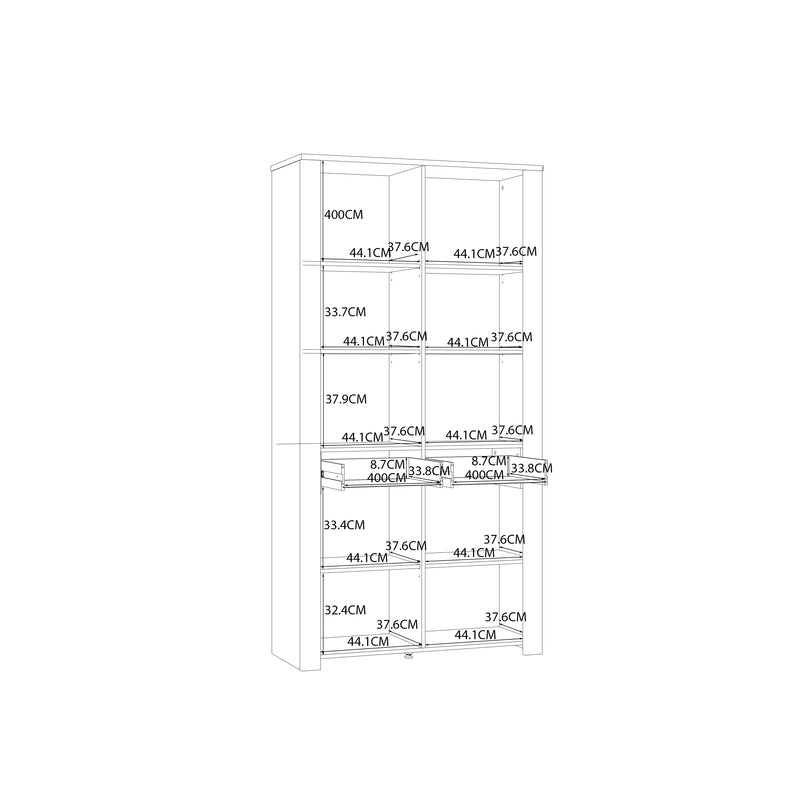 Bohol Display Cabinet 4 Door 2 Drawer in Oak/White – image 7