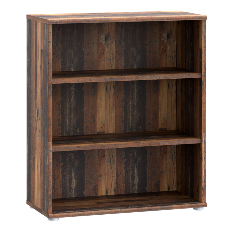 Essential Low Wide 2 Shelf Bookcase in Vintage Oak – image 1