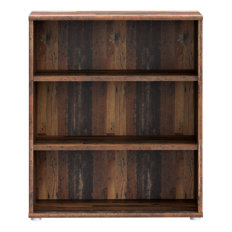 Essential Low Wide 2 Shelf Bookcase in Vintage Oak – image 2