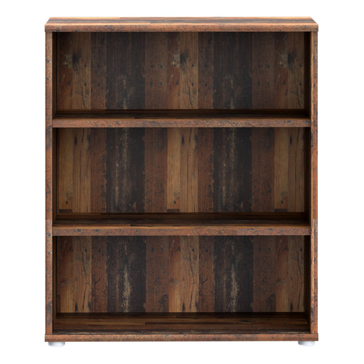 Essential Low Wide 2 Shelf Bookcase in Vintage Oak – image 2