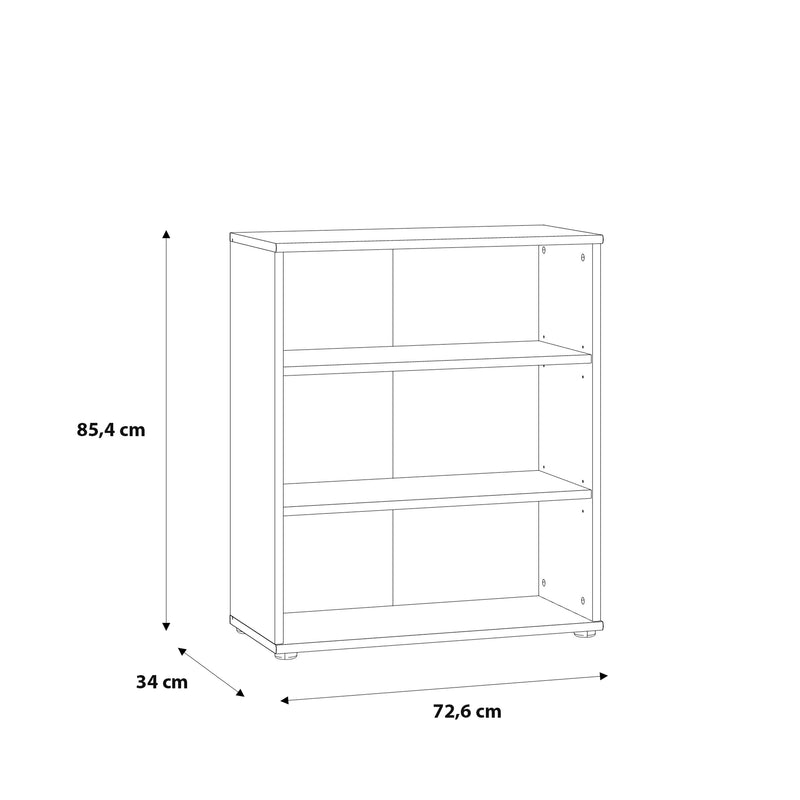 Essential Low Wide 2 Shelf Bookcase in Vintage Oak – image 6