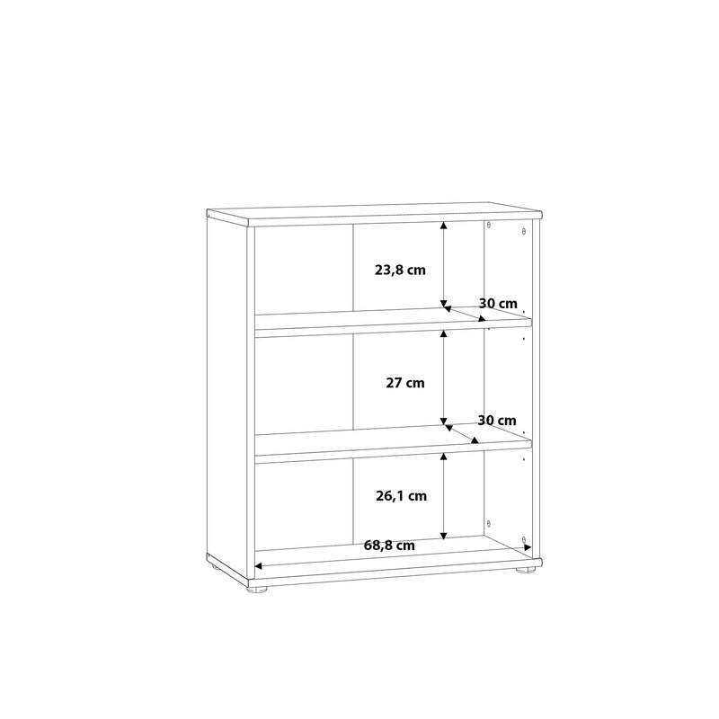 Essential Low Wide 2 Shelf Bookcase in Vintage Oak – image 7