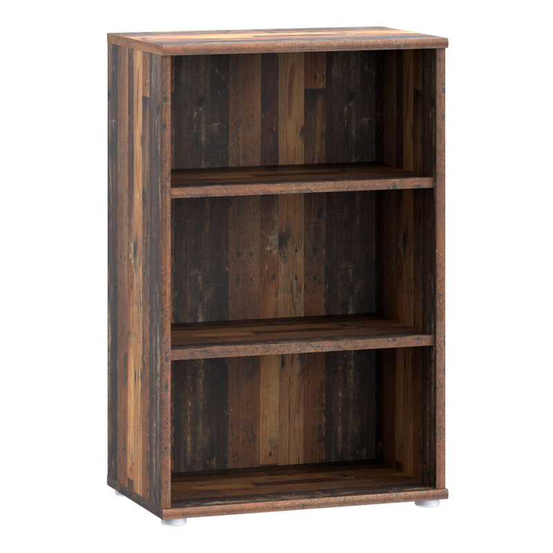 Essential Low Narrow 2 Shelf Bookcase in Vintage Oak – image 1