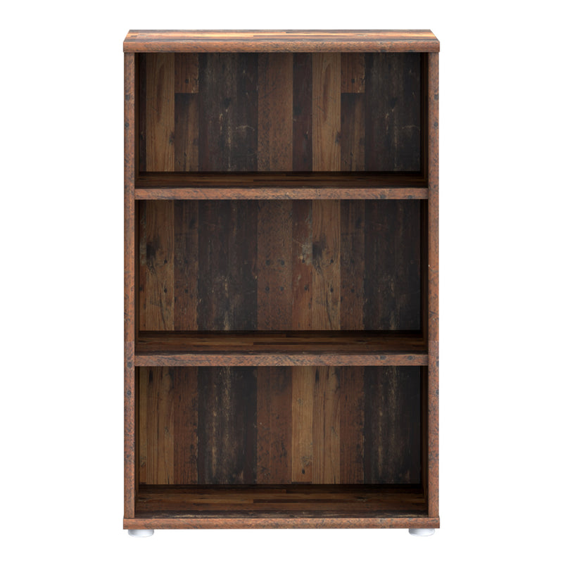 Essential Low Narrow 2 Shelf Bookcase in Vintage Oak – image 2