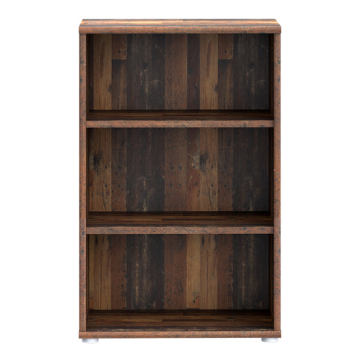 Essential Low Narrow 2 Shelf Bookcase in Vintage Oak – image 2