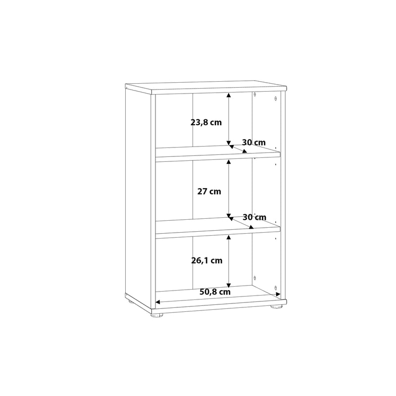 Essential Low Narrow 2 Shelf Bookcase in Vintage Oak – image 7
