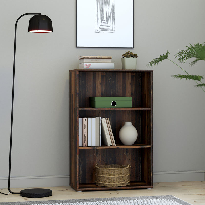 Essential Tall Wide 2 Shelf Bookcase in Vintage Oak – image 4