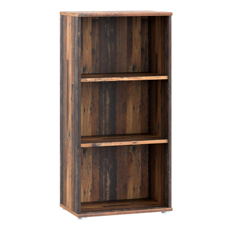 Essential Tall Narrow 2 Shelf Bookcase in Vintage Oak – image 1