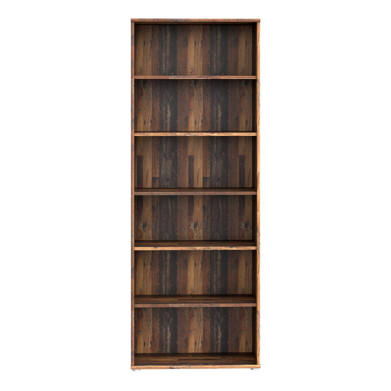 Essential Wide 5 Shelf Bookcase in Vintage Oak – image 2