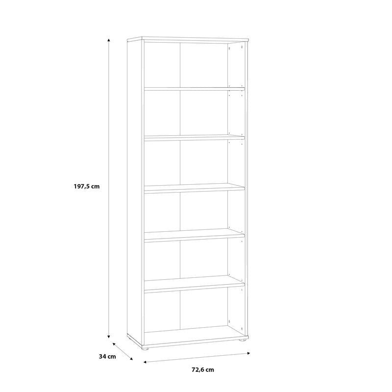 Essential Wide 5 Shelf Bookcase in Vintage Oak – image 6