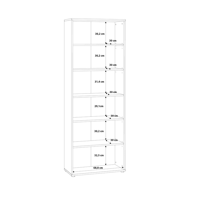 Essential Wide 5 Shelf Bookcase in Vintage Oak – image 7