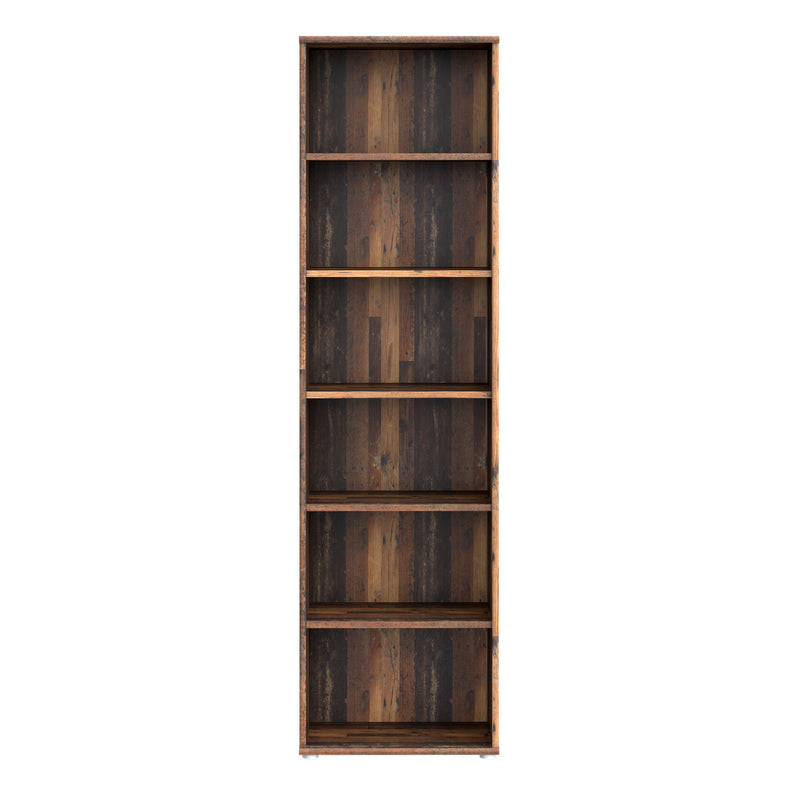 Essential Narrow 5 Shelf Bookcase in Vintage Oak – image 2