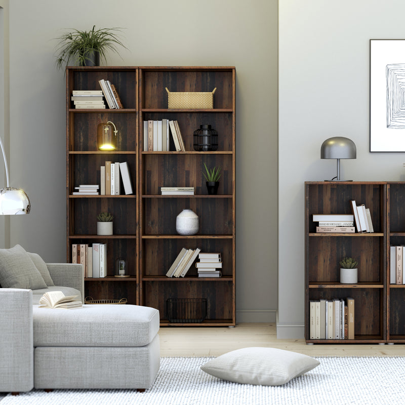 Essential Narrow 5 Shelf Bookcase in Vintage Oak – image 3