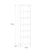 Essential Narrow 5 Shelf Bookcase in Vintage Oak – image 6