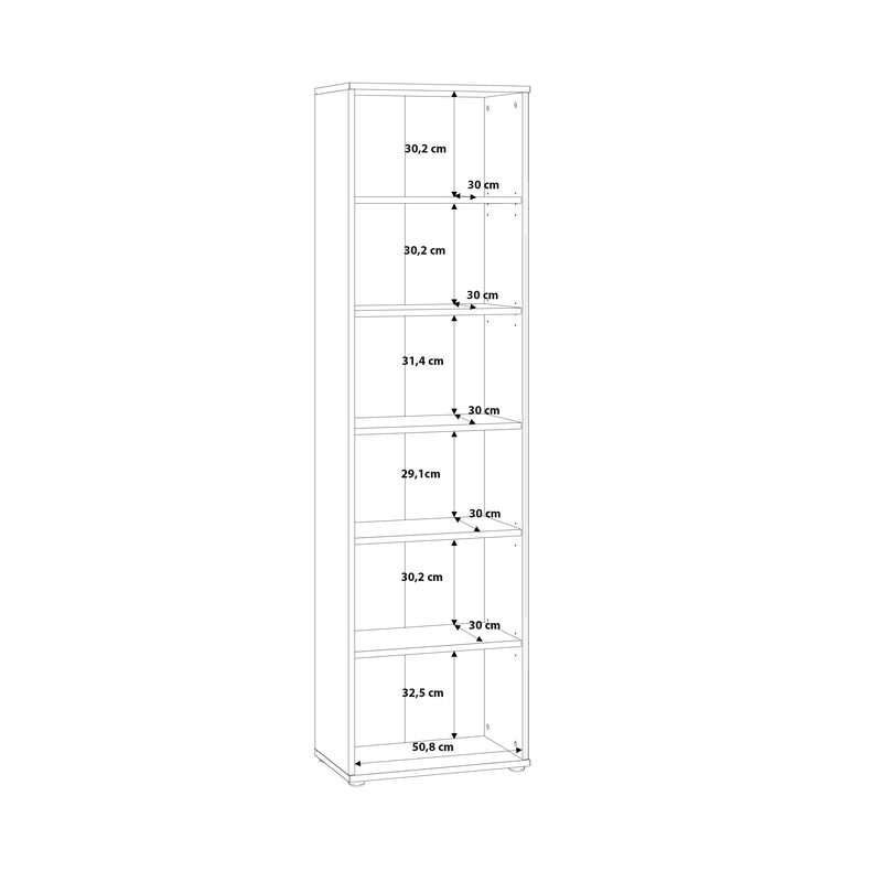 Essential Narrow 5 Shelf Bookcase in Vintage Oak – image 7