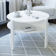 Tobago Round Coffee Table with Open Shelf in White – image 3