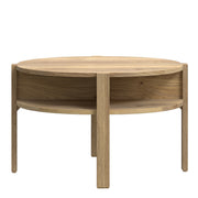 Tobago Round Coffee Table with Open Shelf in Mauvella Oak – image 1