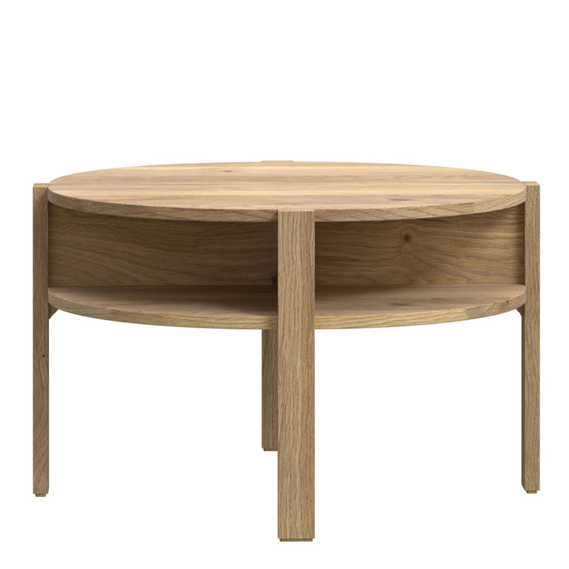 Tobago Round Coffee Table with Open Shelf in Mauvella Oak – image 1