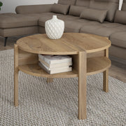 Tobago Round Coffee Table with Open Shelf in Mauvella Oak – image 3