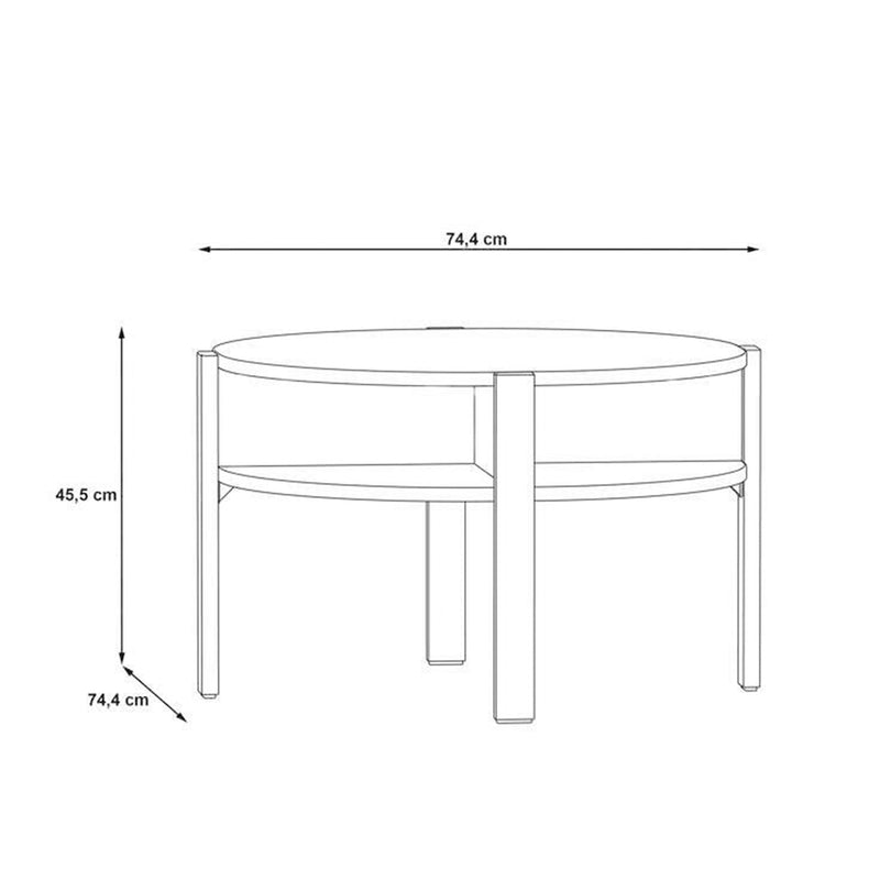 Tobago Round Coffee Table with Open Shelf in Mauvella Oak – image 4