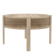 Tobago Round Coffee Table with Open Shelf in Sonoma Oak – image 1