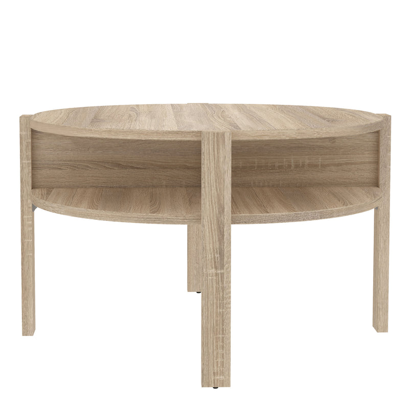 Tobago Round Coffee Table with Open Shelf in Sonoma Oak – image 1