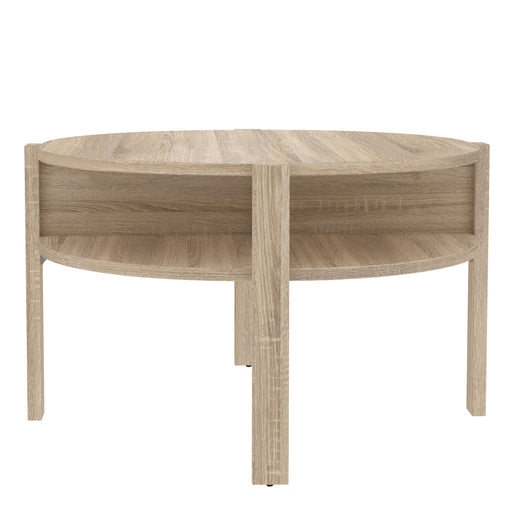 Tobago Round Coffee Table with Open Shelf in Sonoma Oak – image 1