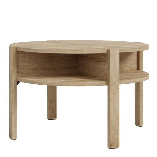 Tobago Round Coffee Table with Open Shelf in Sonoma Oak – image 2