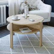 Tobago Round Coffee Table with Open Shelf in Sonoma Oak – image 3