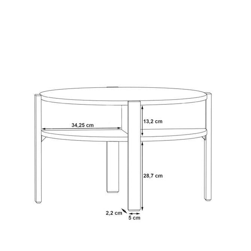 Tobago Round Coffee Table with Open Shelf in Optic Dark Grey – image 5