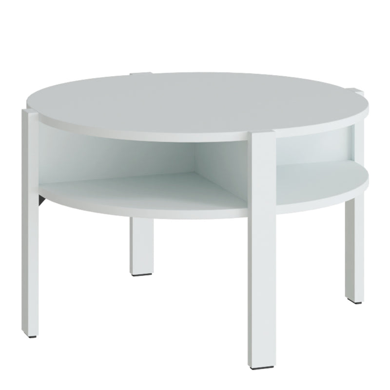 Tobago Round Coffee Table with Open Shelf in Grey – image 1