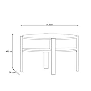 Tobago Round Coffee Table with Open Shelf in Grey – image 3