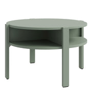 Tobago Round Coffee Table with Open Shelf in Sage Green – image 1