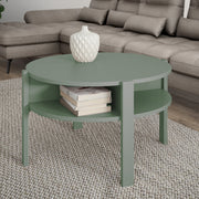 Tobago Round Coffee Table with Open Shelf in Sage Green – image 2