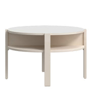 Tobago Round Coffee Table with Open Shelf in Sand – image 1