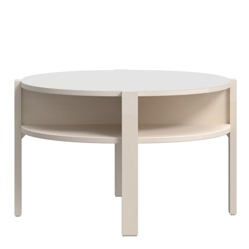 Tobago Round Coffee Table with Open Shelf in Sand – image 1