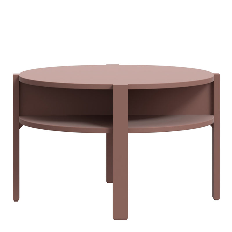 Tobago Round Coffee Table with Open Shelf in Terracotta – image 1